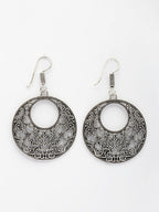 NVR Women Ethnic Silver-Plated Oxidized Chandbali Earrings - Distacart