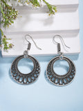 NVR Women Ethnic Oxidized Silver-Plated Chandbali Earrings - Distacart