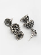 NVR Women Silver Plated Oxidized German Silver Jhumka Earrings - Distacart