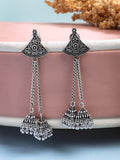 NVR Women Silver Toned Oxidized German Silver Jhumka Earrings - Distacart