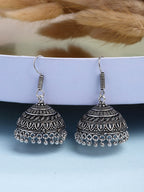 NVR Women's Silver Plated Oxidized German Silver Jhumka Earrings - Distacart