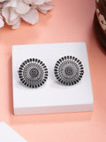 NVR Women Oxidized Silver Plated Round Shape Traditional Stud Earrings - Distacart