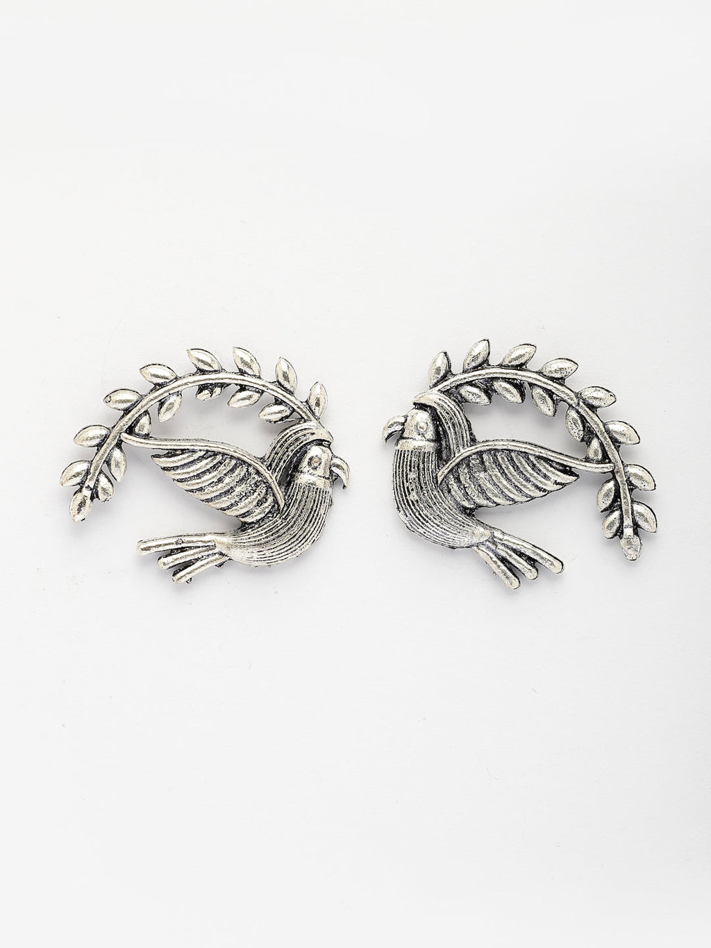 NVR Women Silver Toned Oxidized Set of 2 Jhumka & Drop Earrings - Distacart