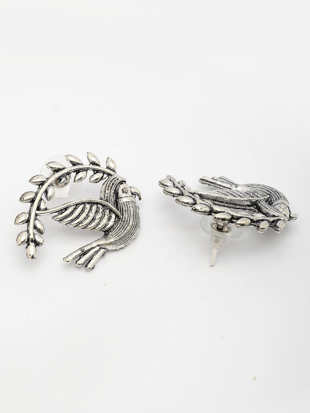 NVR Women Silver Toned Oxidized Set of 2 Jhumka & Drop Earrings - Distacart
