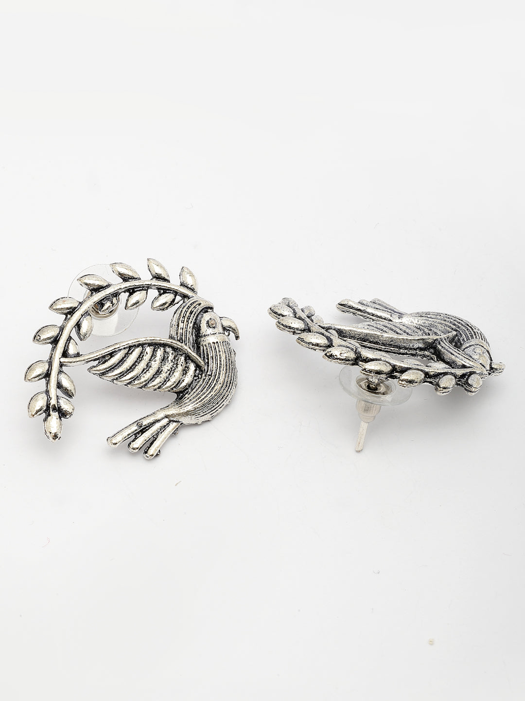 NVR Women Silver Toned Oxidized Set of 2 Jhumka & Drop Earrings - Distacart