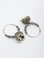 NVR Women Set of 2 Oxidized Silver Plated Artificial Beads Jhumka Earrings - Distacart