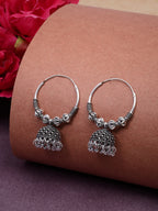 NVR Women's Traditional Set of 2 Oxidized Jhumka Earrings - Distacart
