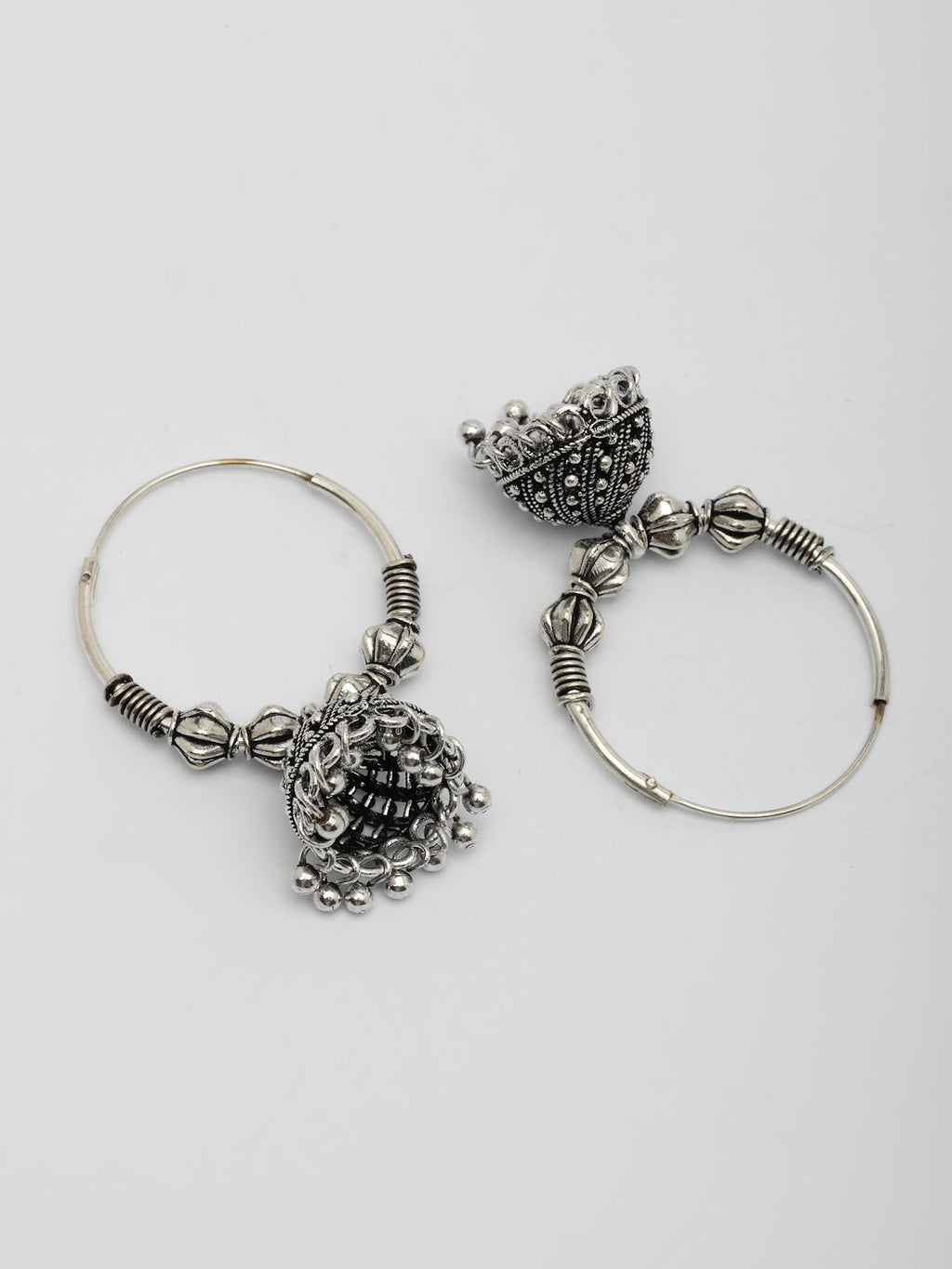NVR Women's Traditional Set of 2 Oxidized Jhumka Earrings - Distacart