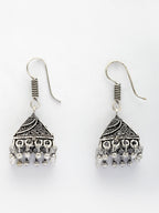 NVR Women's Set of 3 Oxidized Silver Plated Artificial Beads Jhumka Earrings - Distacart