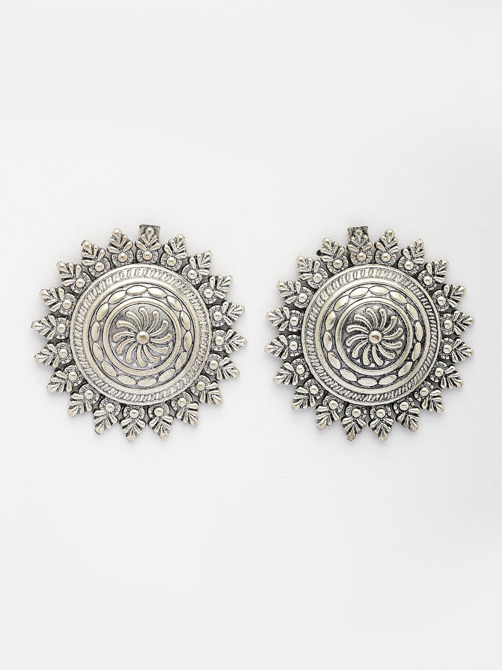 NVR Women Set of 3 Silver Plated Oxidized Traditional Earrings - Distacart