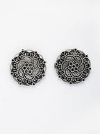 NVR Women's Set of 3 Silver Plated Oxidized Fashion Traditional Earrings - Distacart