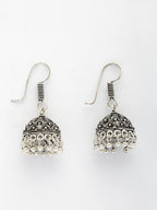 NVR Women Set of 3 Silver Plated Oxidized Traditional Jhumka & Stud Earrings - Distacart