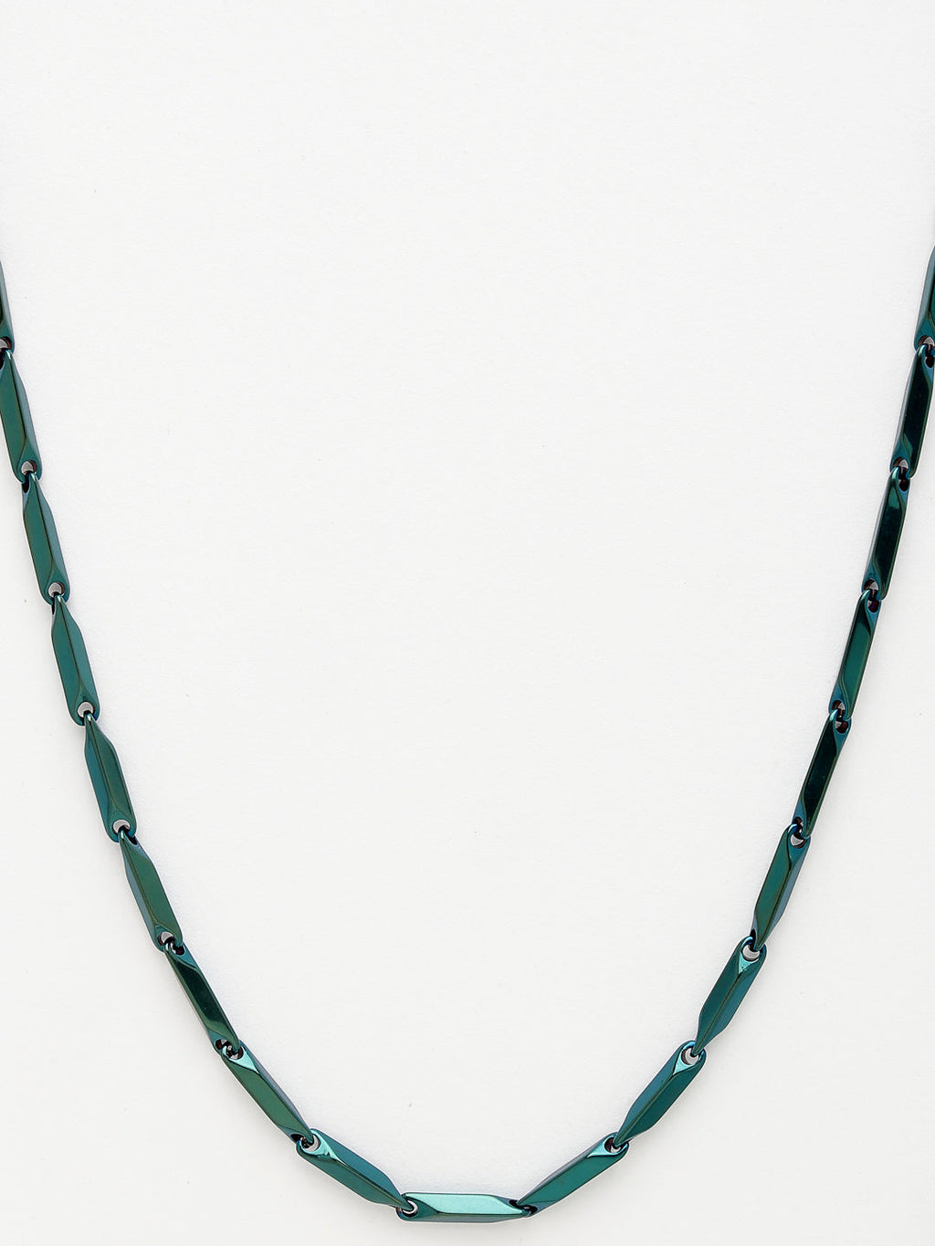 NVR Men Set of 2 Maroon & Green Rhodium-Plated Stainless Steel Chain