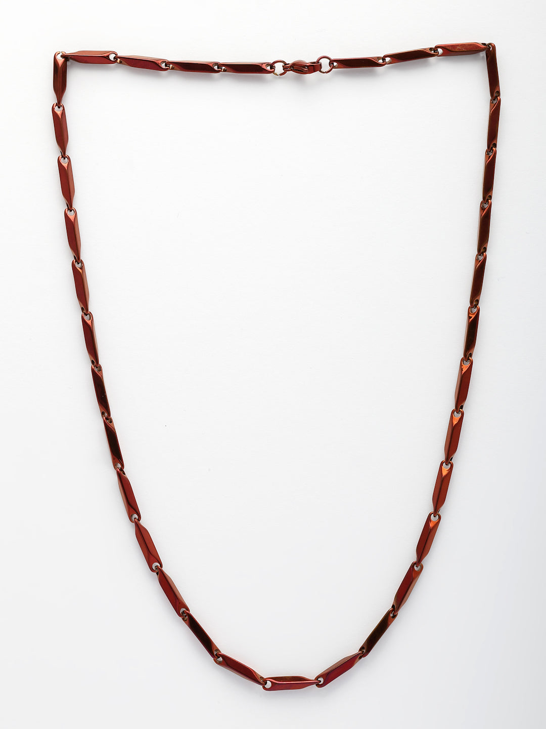 NVR Men Set of 2 Maroon & Green Rhodium-Plated Stainless Steel Chain