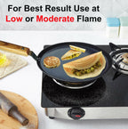 Amicus Pure Iron Tawa for Dosa Roti Chapati Paratha, Flat Iron Dosa Tava with Wooden Handle