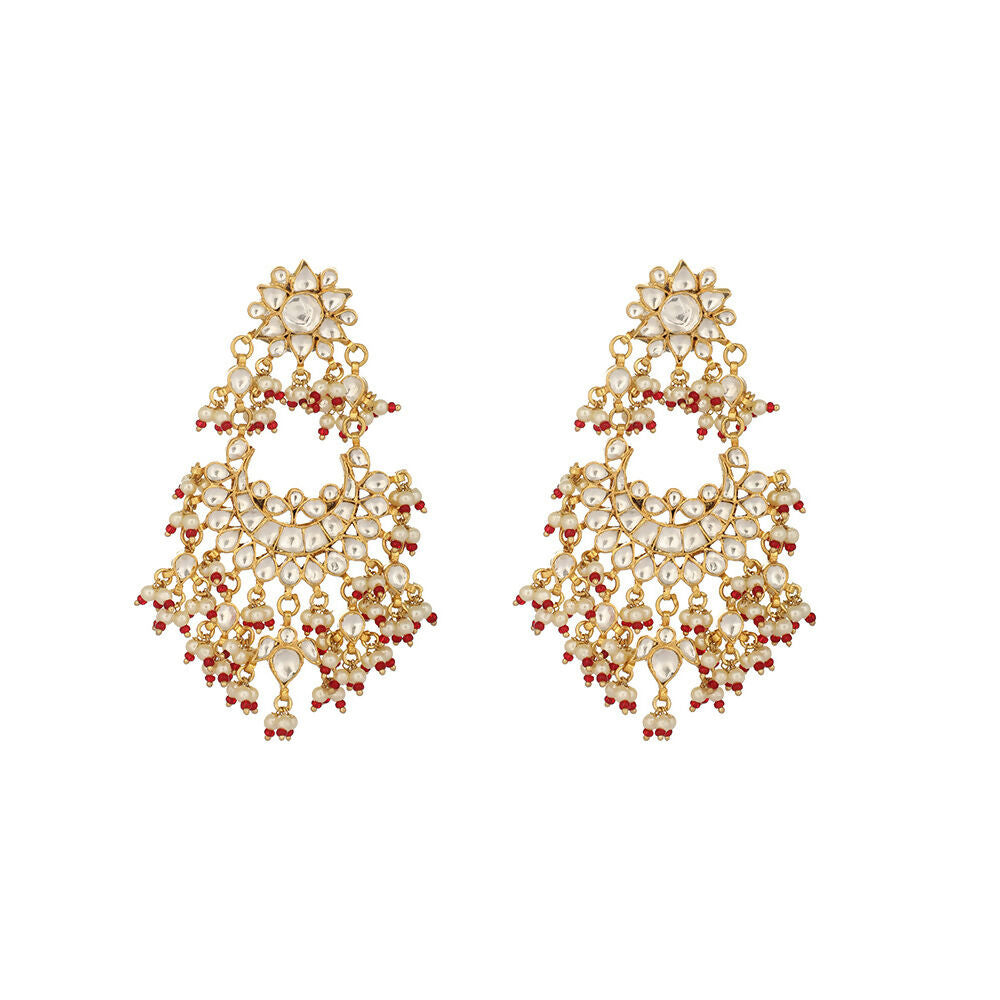 Nuyug 22K Gold Plated Pearl Empress Chandbali Earrings - Distacart