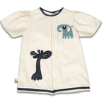 Mhyssa Emma White and Blue Puff Sleeve Frock