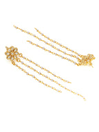 Ruby Raang Gold Kundan Necklace with Dangler Earrings