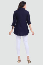 Snehal Creations Navy Blue Rayon Classy Tunic For Ultimate Look - Distacart