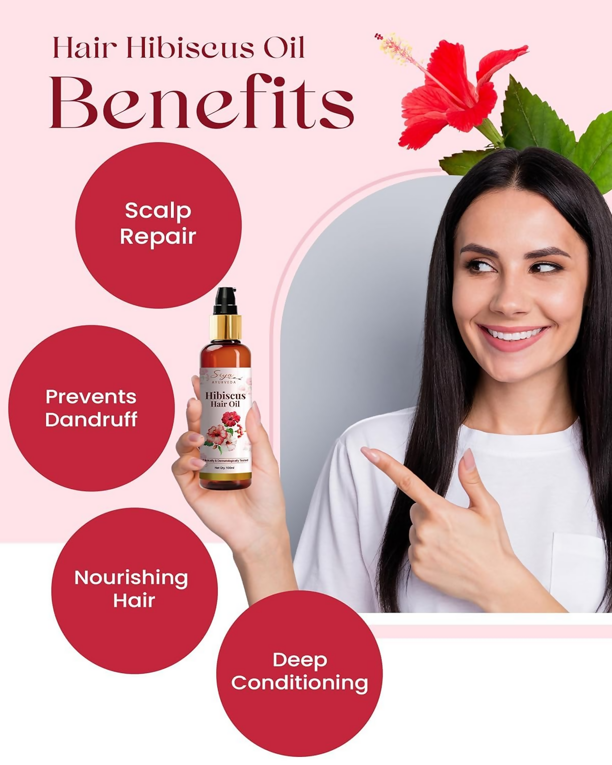 Siya Ayurveda Hibiscus Oil - Ayurvedic Oil for Hair Growth, Natural Hair Care