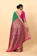 Vedant Vastram Soft Litchi Silk Kanjeevaram Saree - Green