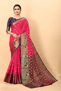 Vedant Vastram Soft Litchi Silk Kanjeevaram Saree - Pink