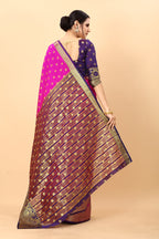 Vedant Vastram Soft Litchi Silk Kanjeevaram Saree - Rani