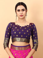 Vedant Vastram Soft Litchi Silk Kanjeevaram Saree - Rani