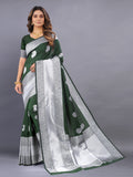Vedant Vastram Soft Litchi Silk Banarasi Silk Saree - Mehndi