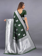 Vedant Vastram Soft Litchi Silk Banarasi Silk Saree - Mehndi
