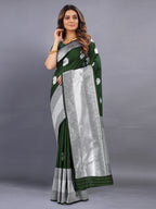 Vedant Vastram Soft Litchi Silk Banarasi Silk Saree - Mehndi
