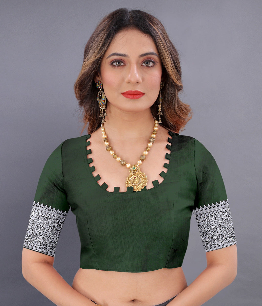 Vedant Vastram Soft Litchi Silk Banarasi Silk Saree - Mehndi