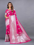 Vedant Vastram Soft Litchi Silk Banarasi Silk Saree - Pink