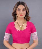 Vedant Vastram Soft Litchi Silk Banarasi Silk Saree - Pink