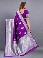 Vedant Vastram Soft Litchi Silk Banarasi Silk Saree - Purple