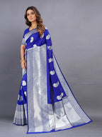 Vedant Vastram Soft Litchi Silk Banarasi Silk Saree - Royal Blue