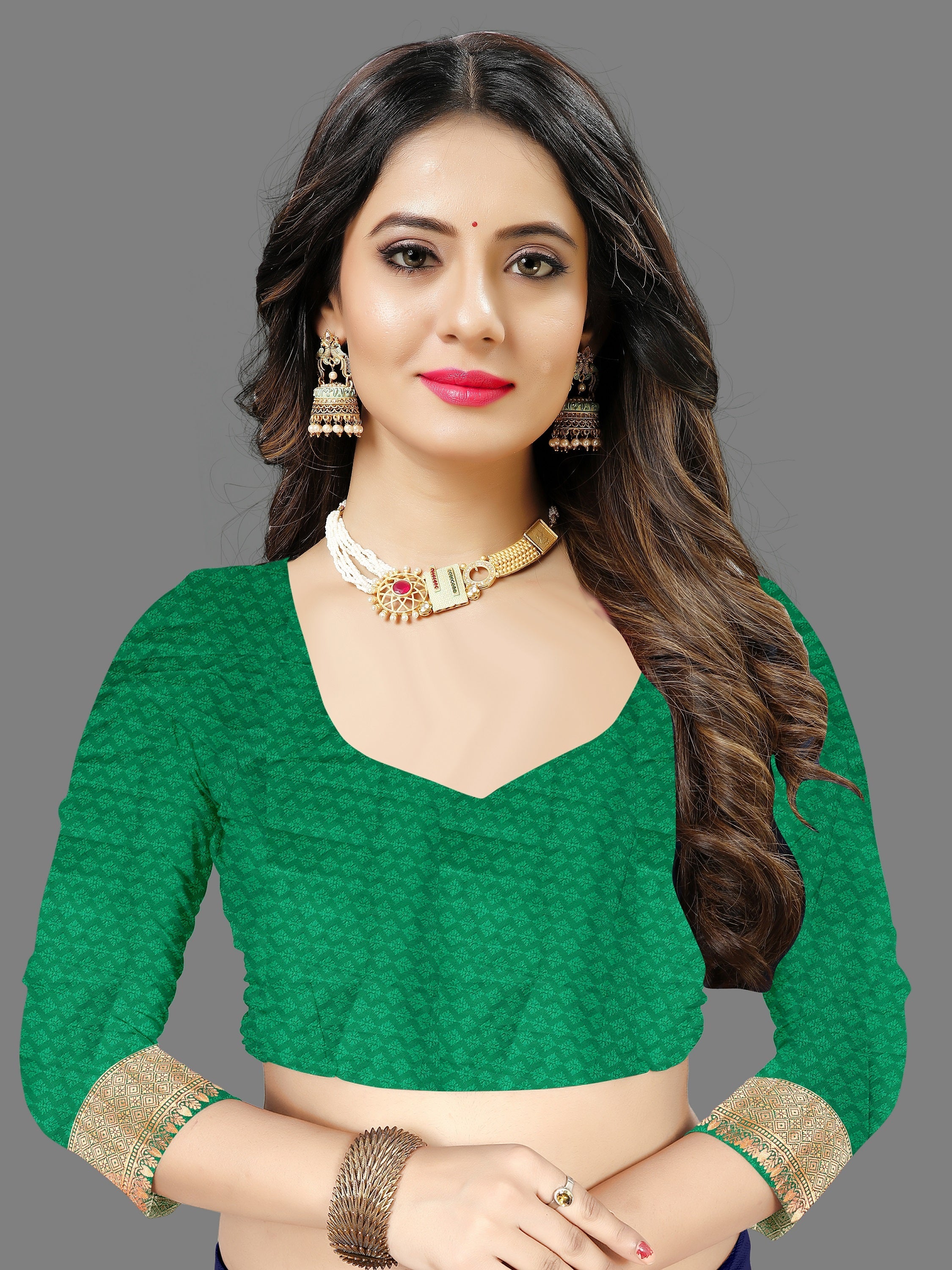 Vedant Vastram Soft Litchi Silk Banarasi Silk Saree - Green