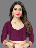 Vedant Vastram Soft Litchi Silk Banarasi Silk Saree - Wine