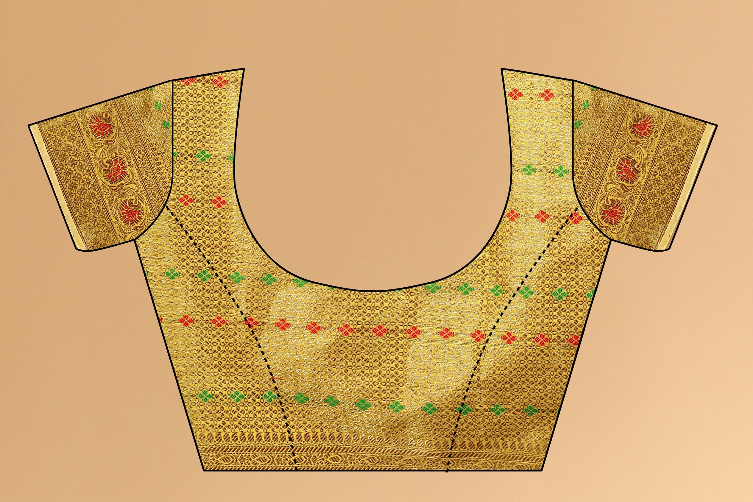 Vedant Vastram Soft Cotton Silk Kanjeevaram Saree - Yellow - Distacart