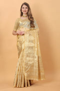 Vedant Vastram Organza Silk Banarasi Silk Saree - Gold