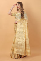 Vedant Vastram Organza Silk Banarasi Silk Saree - Gold