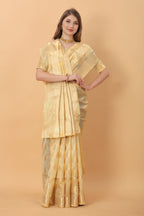 Vedant Vastram Organza Silk Banarasi Silk Saree - Gold