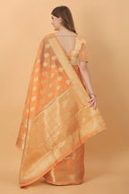 Vedant Vastram Organza Silk Banarasi Silk Saree - Orange