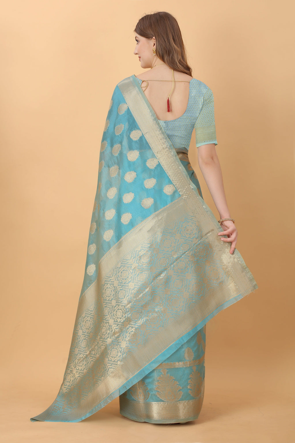Vedant Vastram Organza Silk Banarasi Silk Saree - Rama