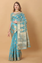 Vedant Vastram Organza Silk Banarasi Silk Saree - Rama