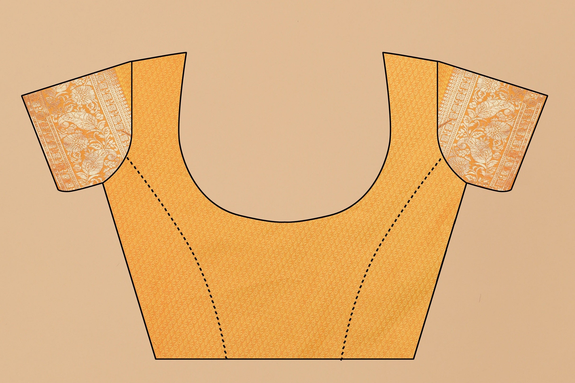 Vedant Vastram Soft Litchi Silk Kanjeevaram Saree - Mustard