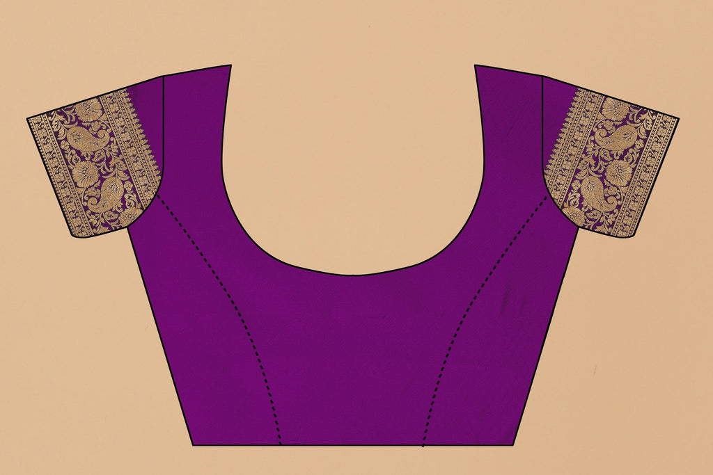 Vedant Vastram Soft Litchi Silk Kanjeevaram Saree - Violet