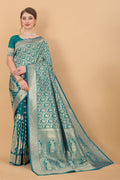 Vedant Vastram Soft Litchi Silk Kanjeevaram Saree - Rama
