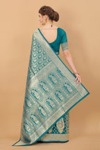 Vedant Vastram Soft Litchi Silk Kanjeevaram Saree - Rama