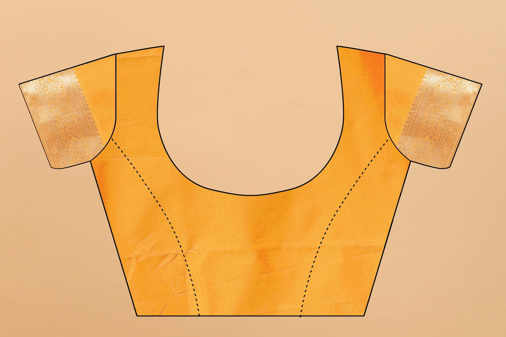 Vedant Vastram Soft Litchi Silk Kanjeevaram Saree - Yellow